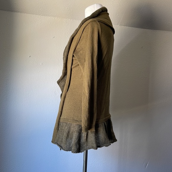 Anthropologie Moss Green Wool Blend Cardigan - Picture 2 of 6